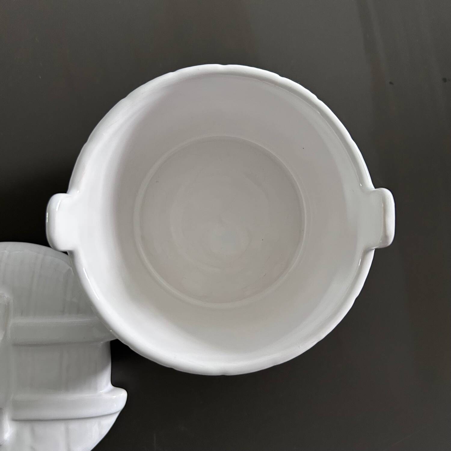 Earthenware barrel butter dish