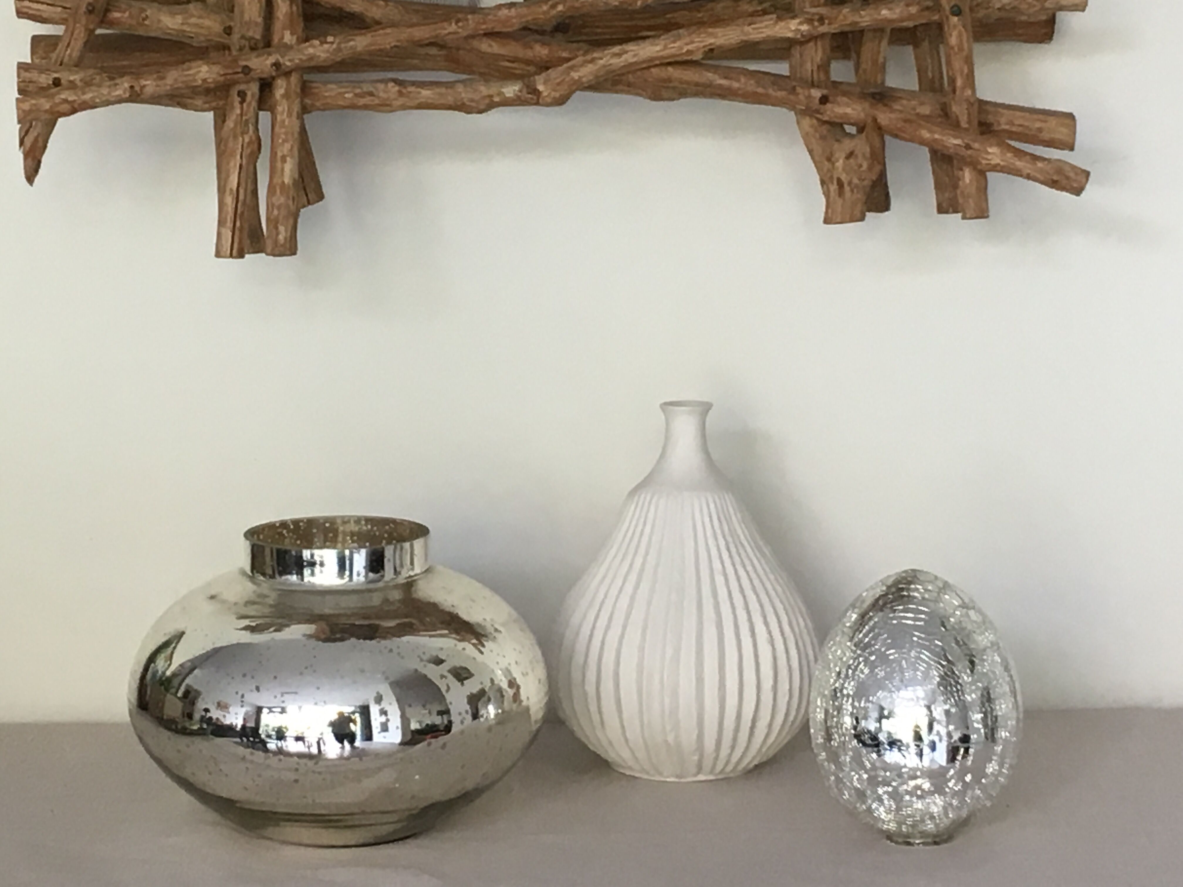 Vase boule en verre mercurisé