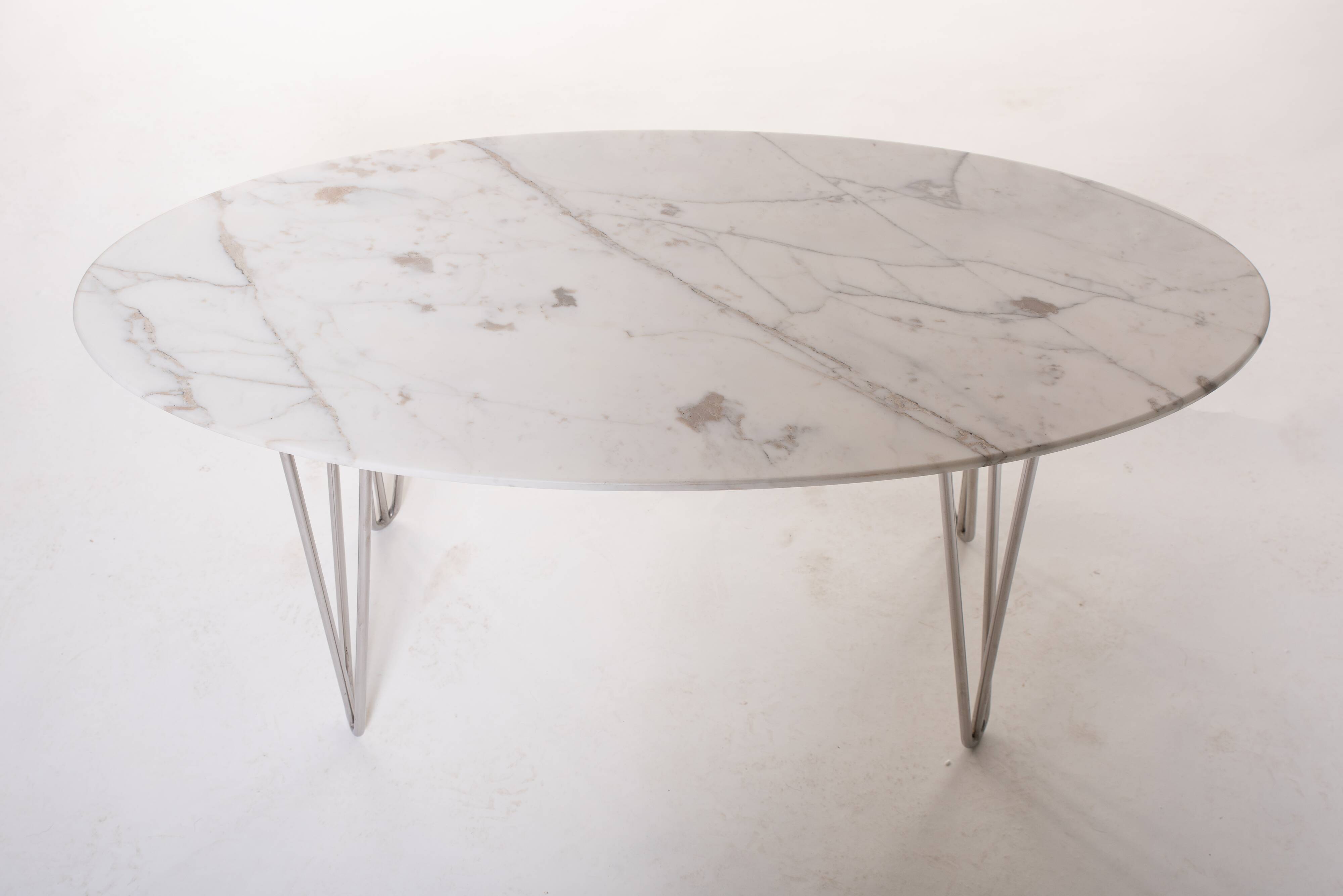Marble oval coffee table