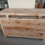 Commode en bois cérusé