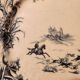 6 large Gien flat plates with hunting decor