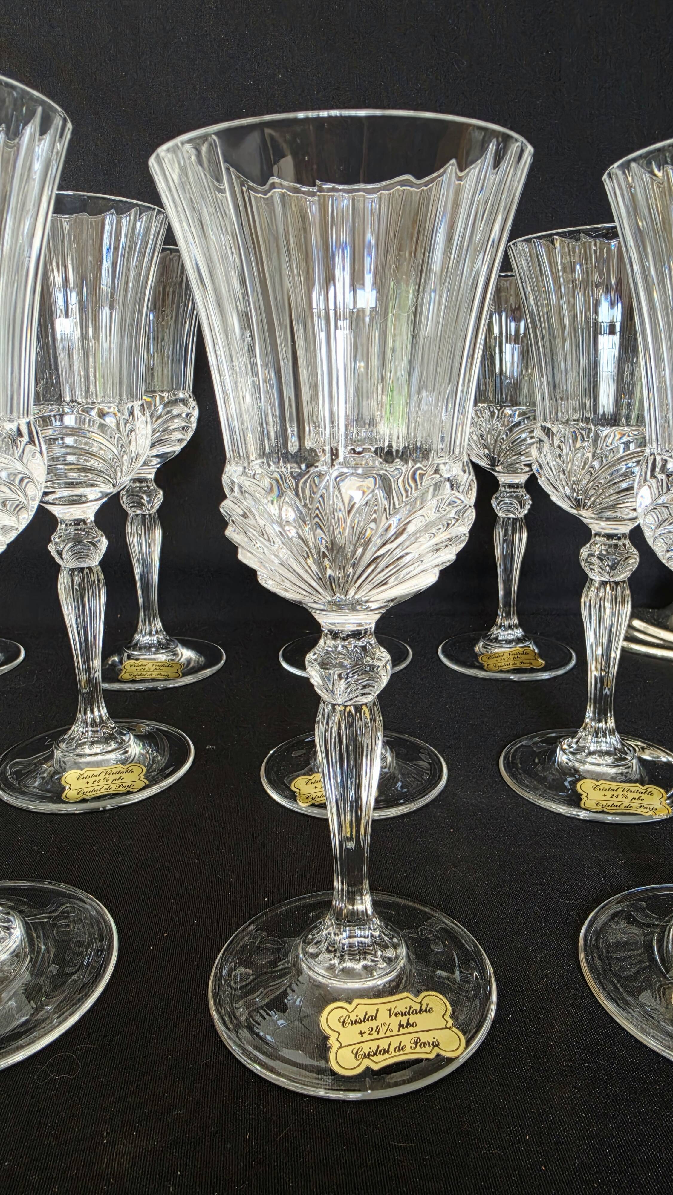 Lot exclusif de 18 verres authentiques en cristal de Lorraine Paris (+24 %