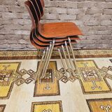 Set of 4 stackable chairs Flototto design Adam Stegner 60s vintage