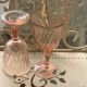 10 vintage rosaline pink glass wine glasses