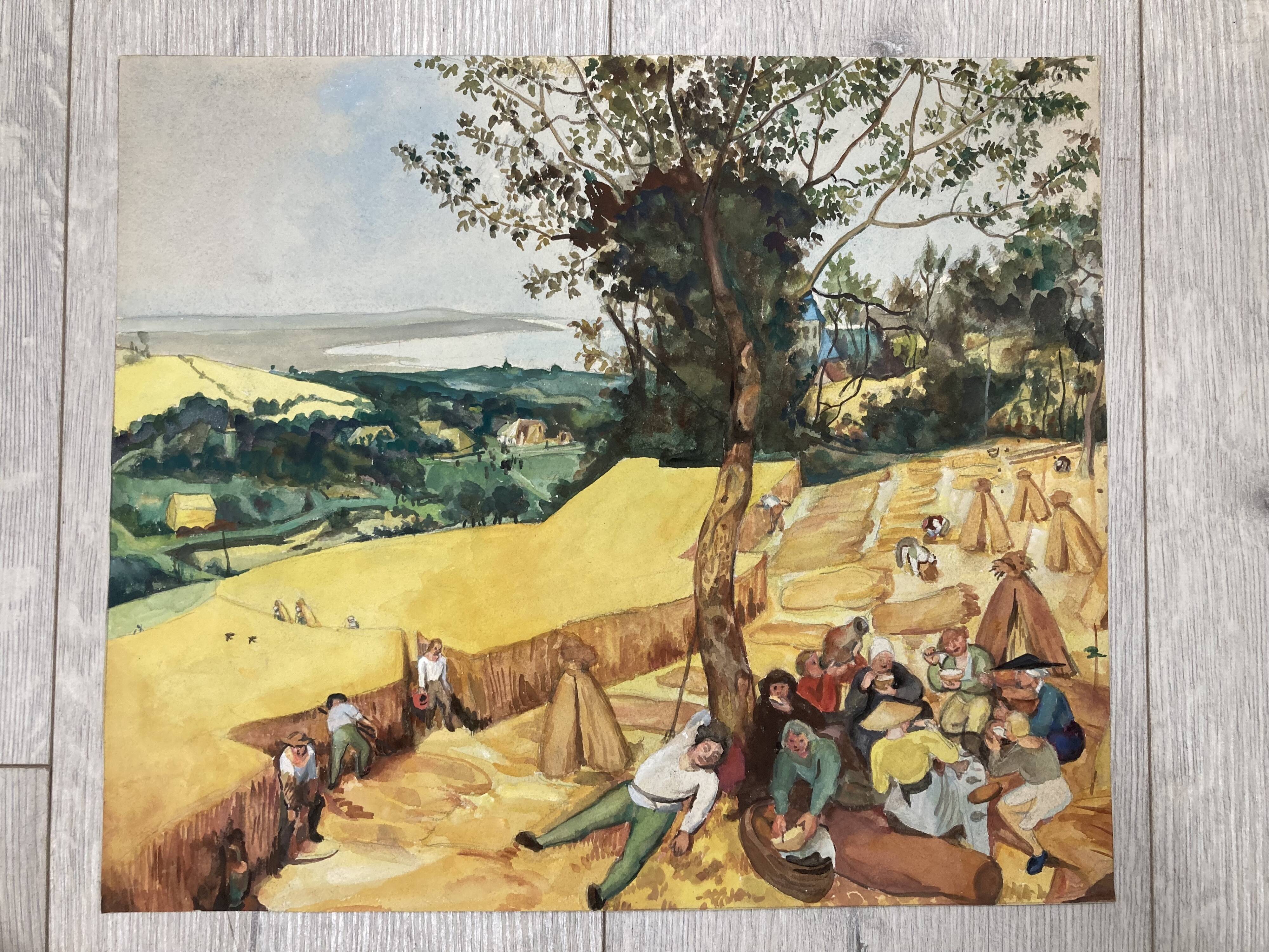 Vintage landscape watercolor