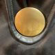 Large Set of Italian Space Age Black Leather Lounge Chairs with Brass