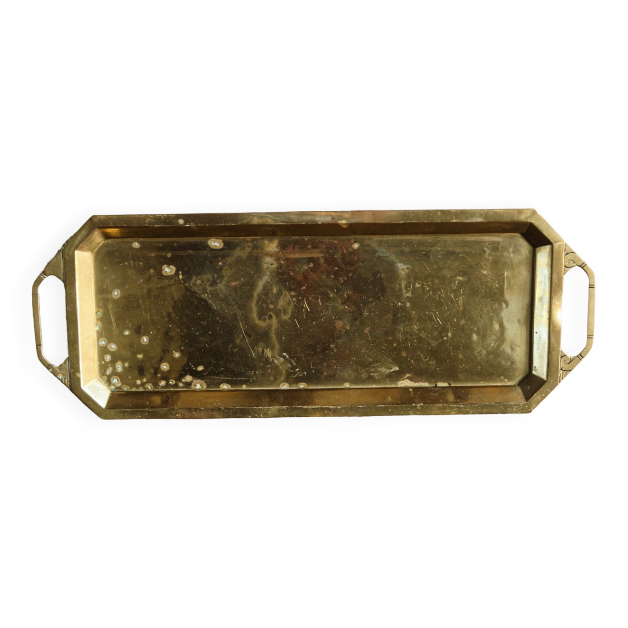 Art deco brass tray