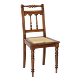 Antique Beech Chair with Viennese Cane Seat – 1940s Vintage Woven Chair