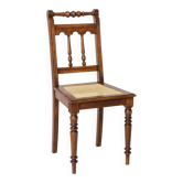 Antique Beech Chair with Viennese Cane Seat – 1940s Vintage Woven Chair