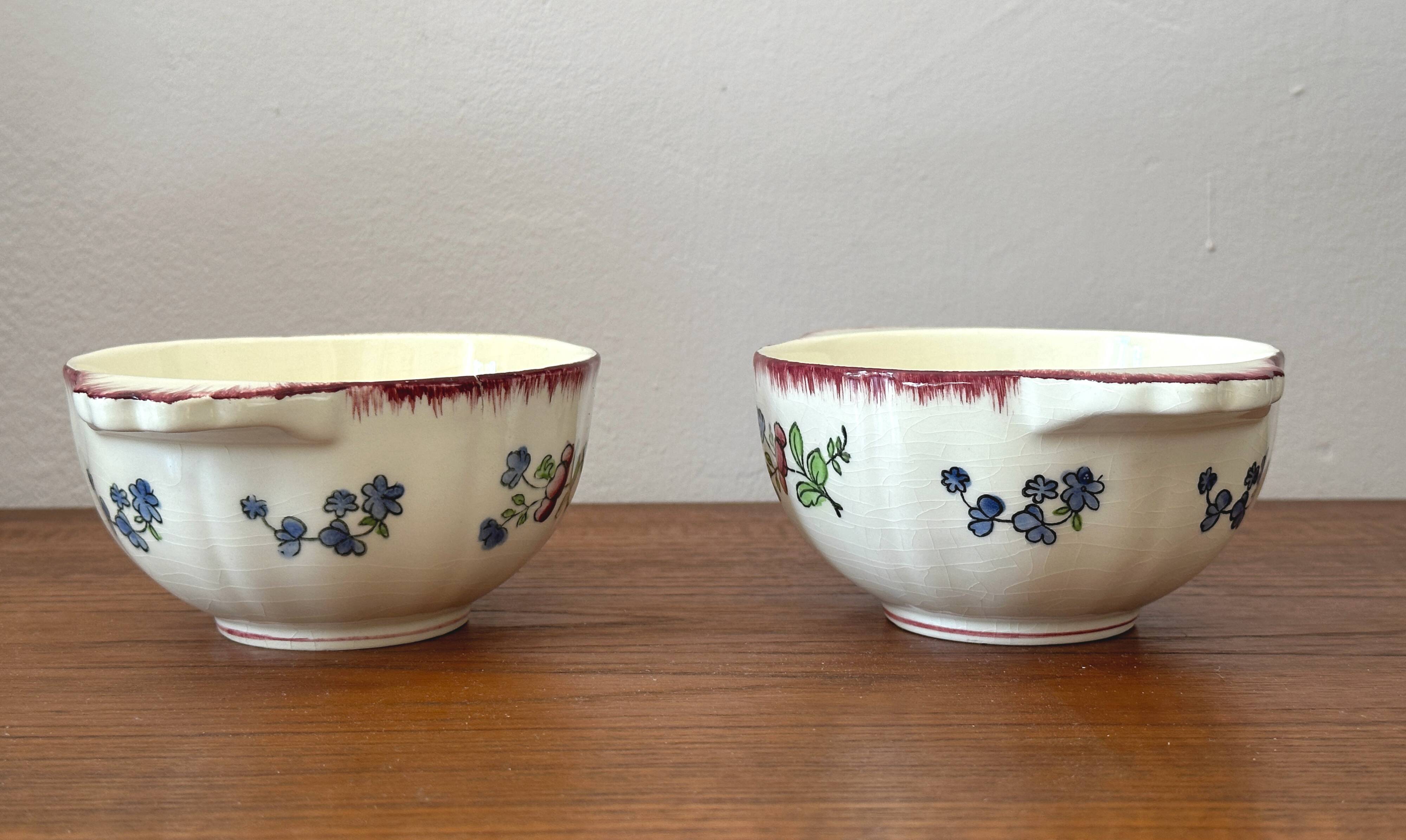 Faience de Gien - 2 bols à oreilles Vintage modèle Lorraine