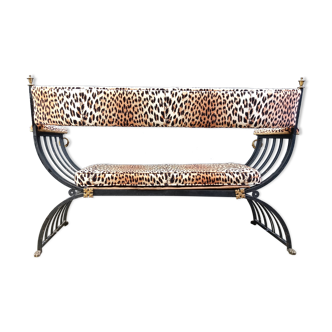 Banc Curule de style Maison Jansen, 1960