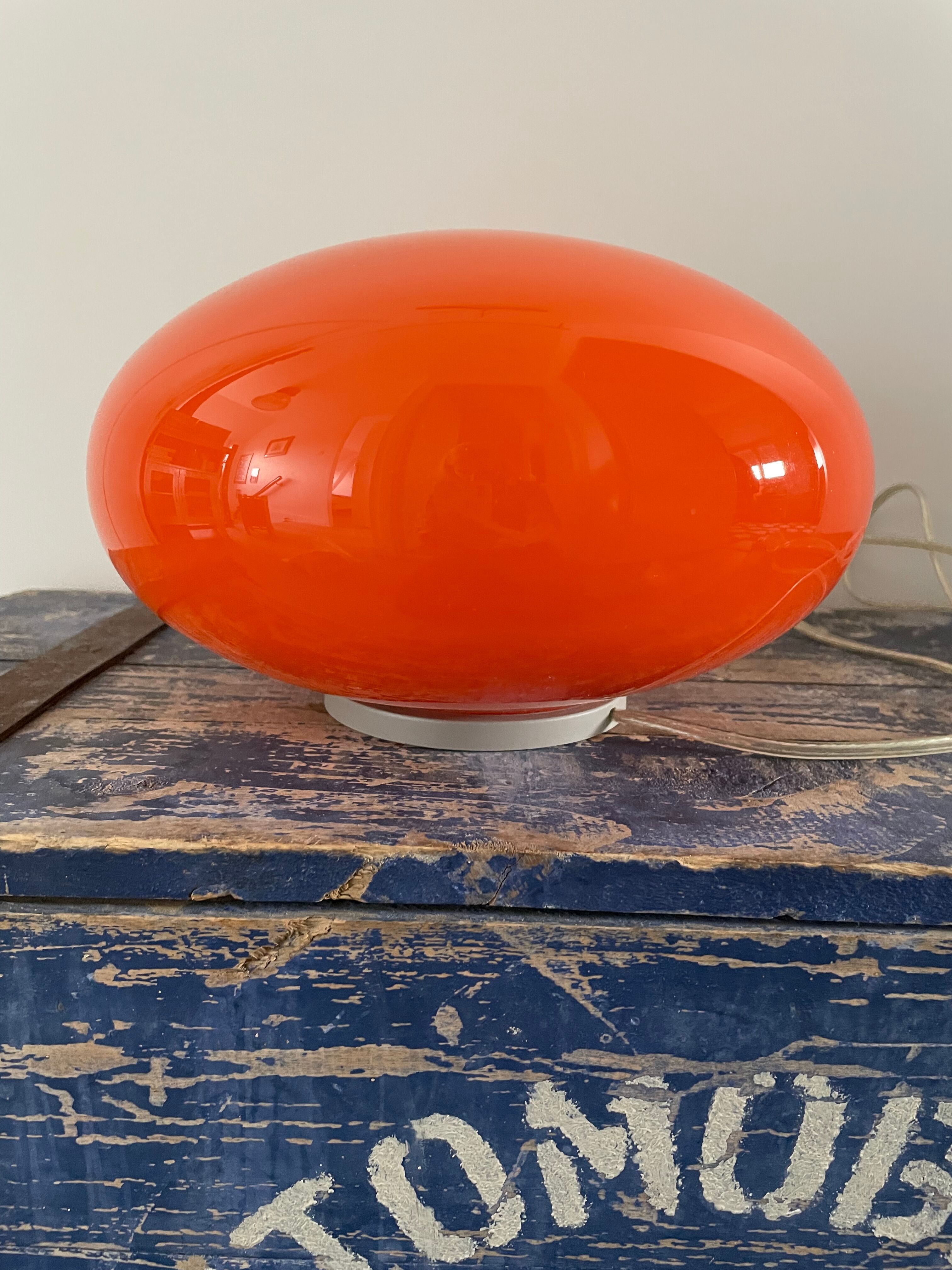 Vintage table lamp orange globe