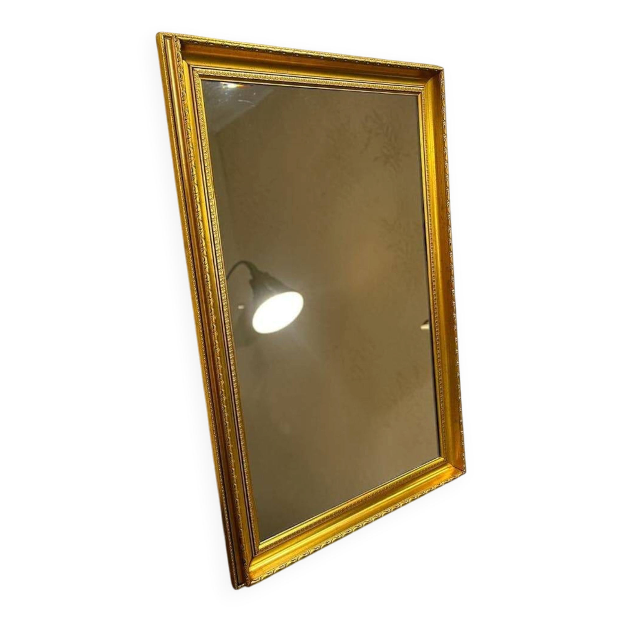 Miroir mural vintage « doré » en verre taillé