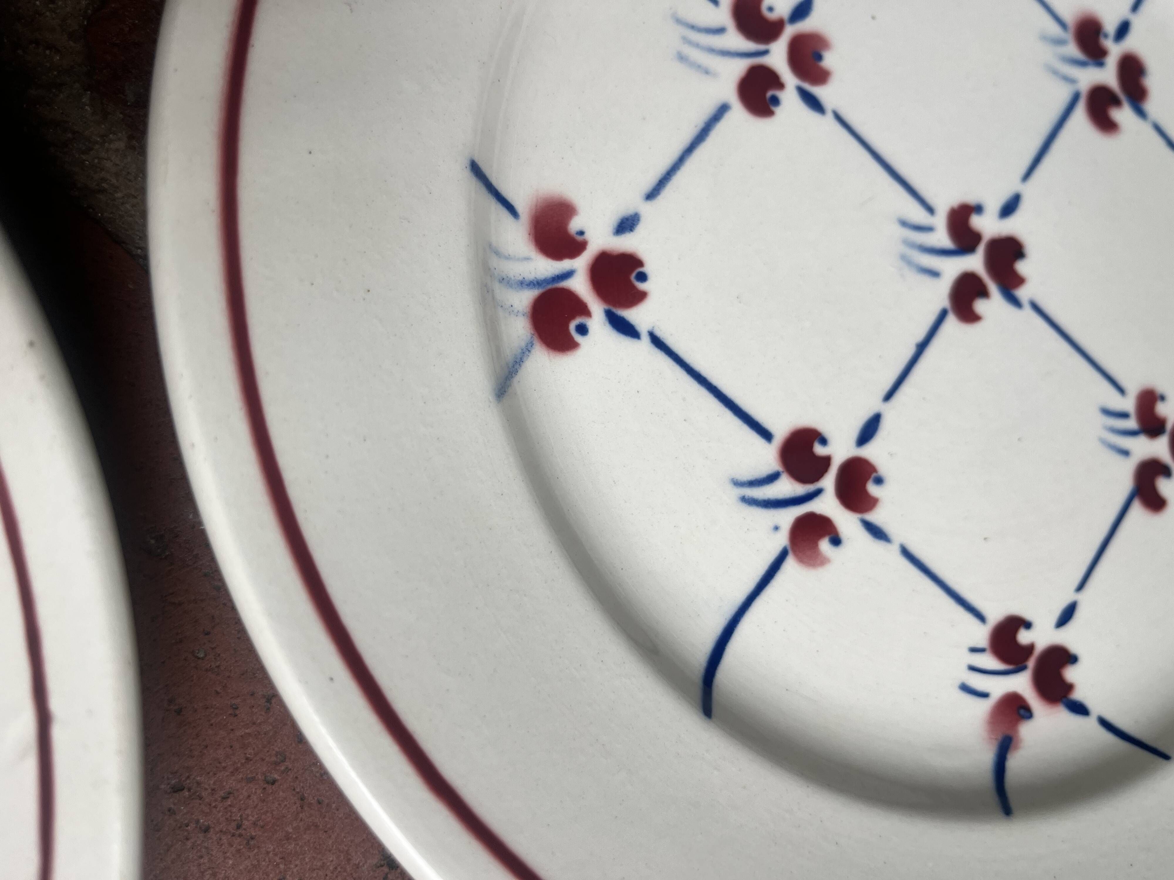 6 assiettes plates Badonviller modèle Normandie