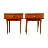 Pair of Scandinavian bedside tables compass feet