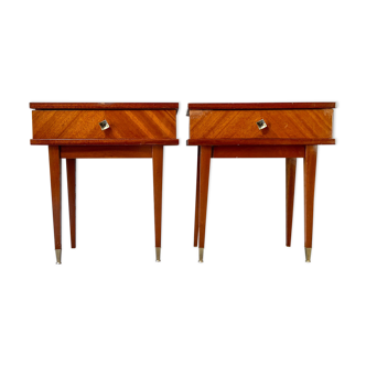 Paire de chevets scandinaves pieds compas