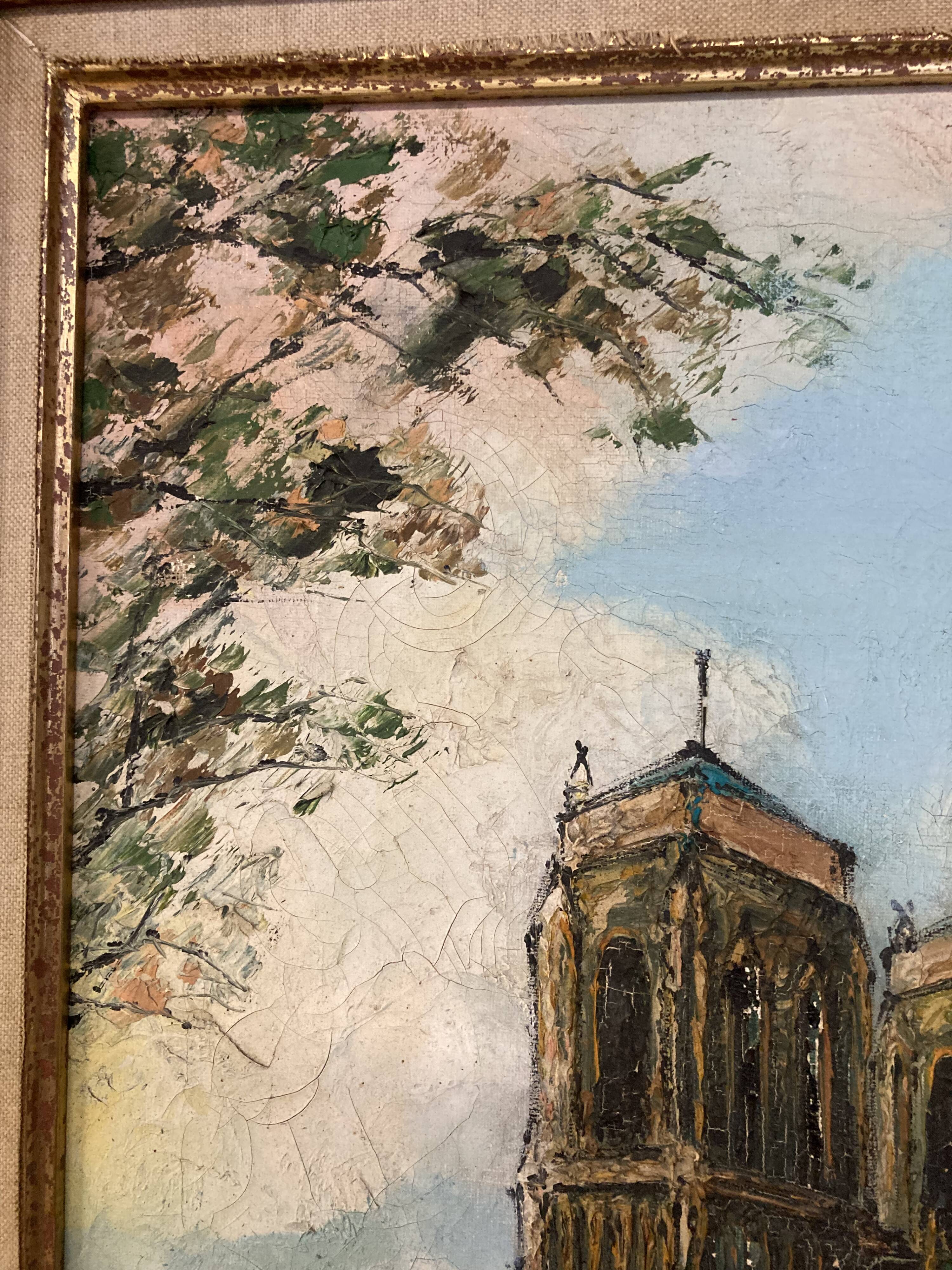 French School, 20th century, Notre-Dame-de-Paris, oil on canvas