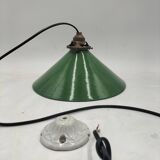Enameled sheet metal cone pendant light
