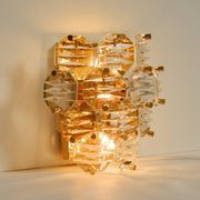 Beautiful original 1960s Kinkeldey crystal glass and brass wall lamp