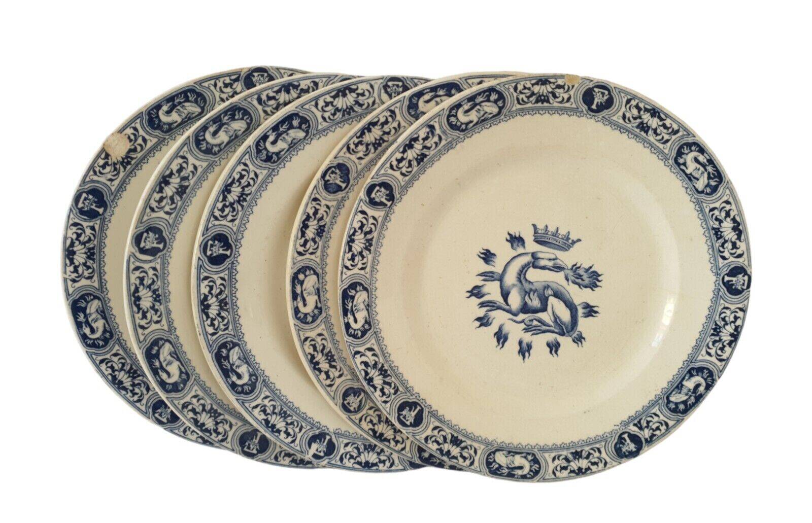 Lot Of 5 Plates François 1er Terre De Fer Model Salins D21.5 Cm