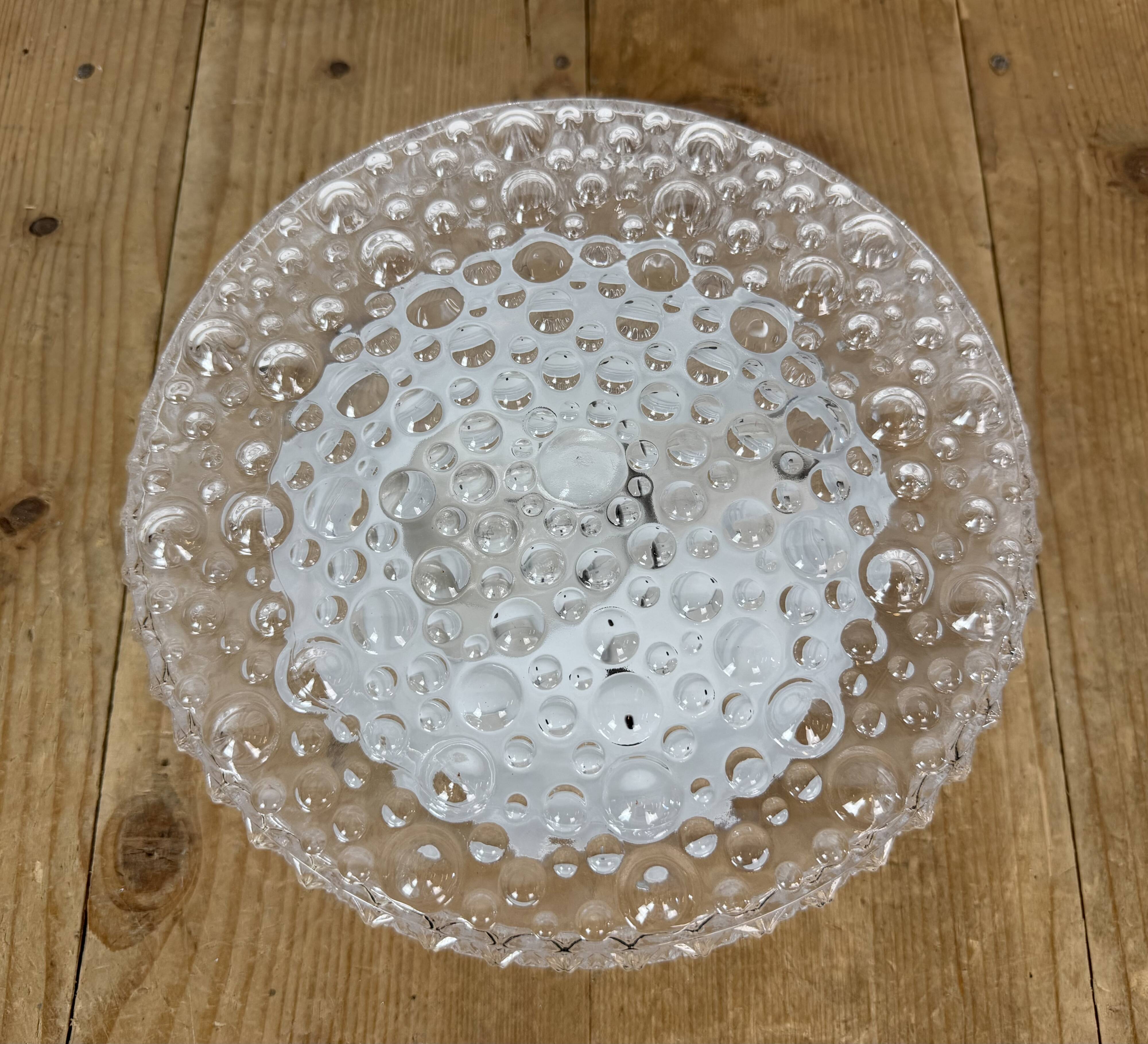 Vintage Glass Wall or Ceiling Light, 1970s