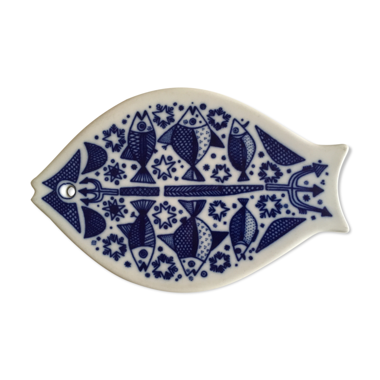 Fish table mat by Arne Lindaas, for Porsgrund Norway 1960s