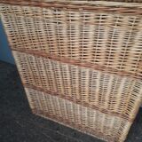 Chest 65cm basket basket rattan wicker period 1960
