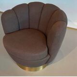 Fauteuil Marron et Or