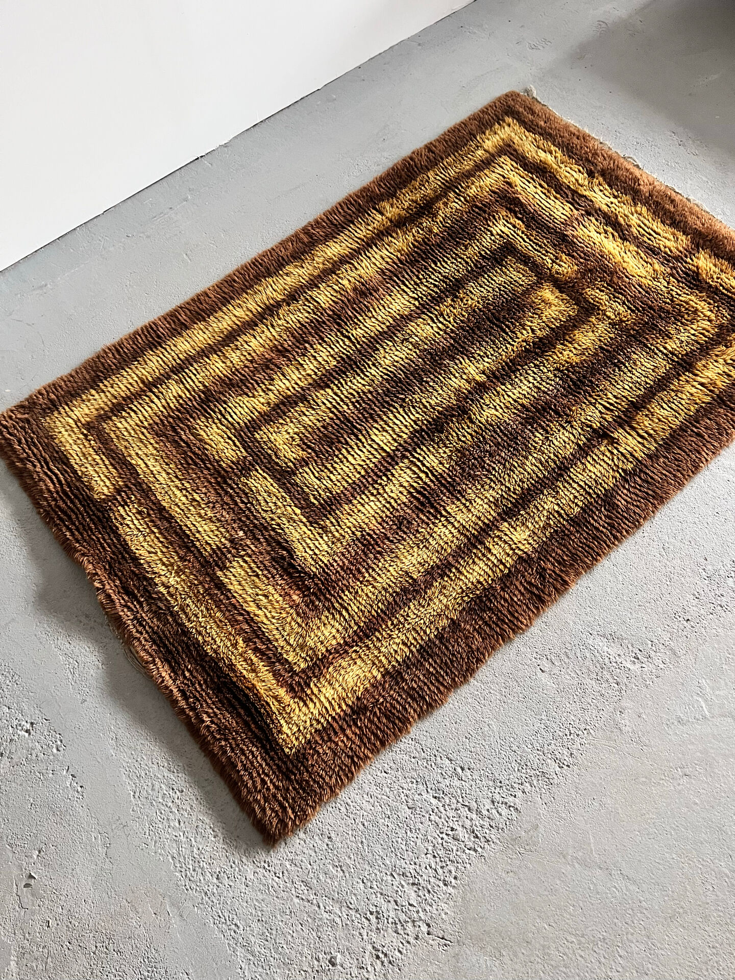 Scandinavian Rya Rug, 1960’s, 100% Wool, Mid Century