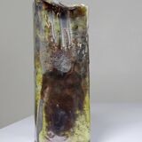 Grand vase Raku d'art pièce unique vintage signé