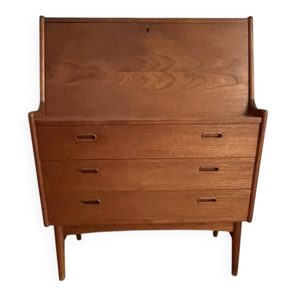 Secrétaire en teck, design danois, années 1960, designer : Arne Wahl Iverse