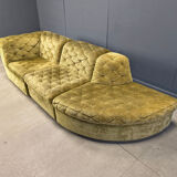 Vintage velvet modular sofa by Laauser, 1970s