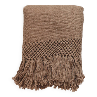 Handwoven blanket 100% pure mocha llama wool