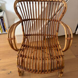 Chaise en rotin vintage