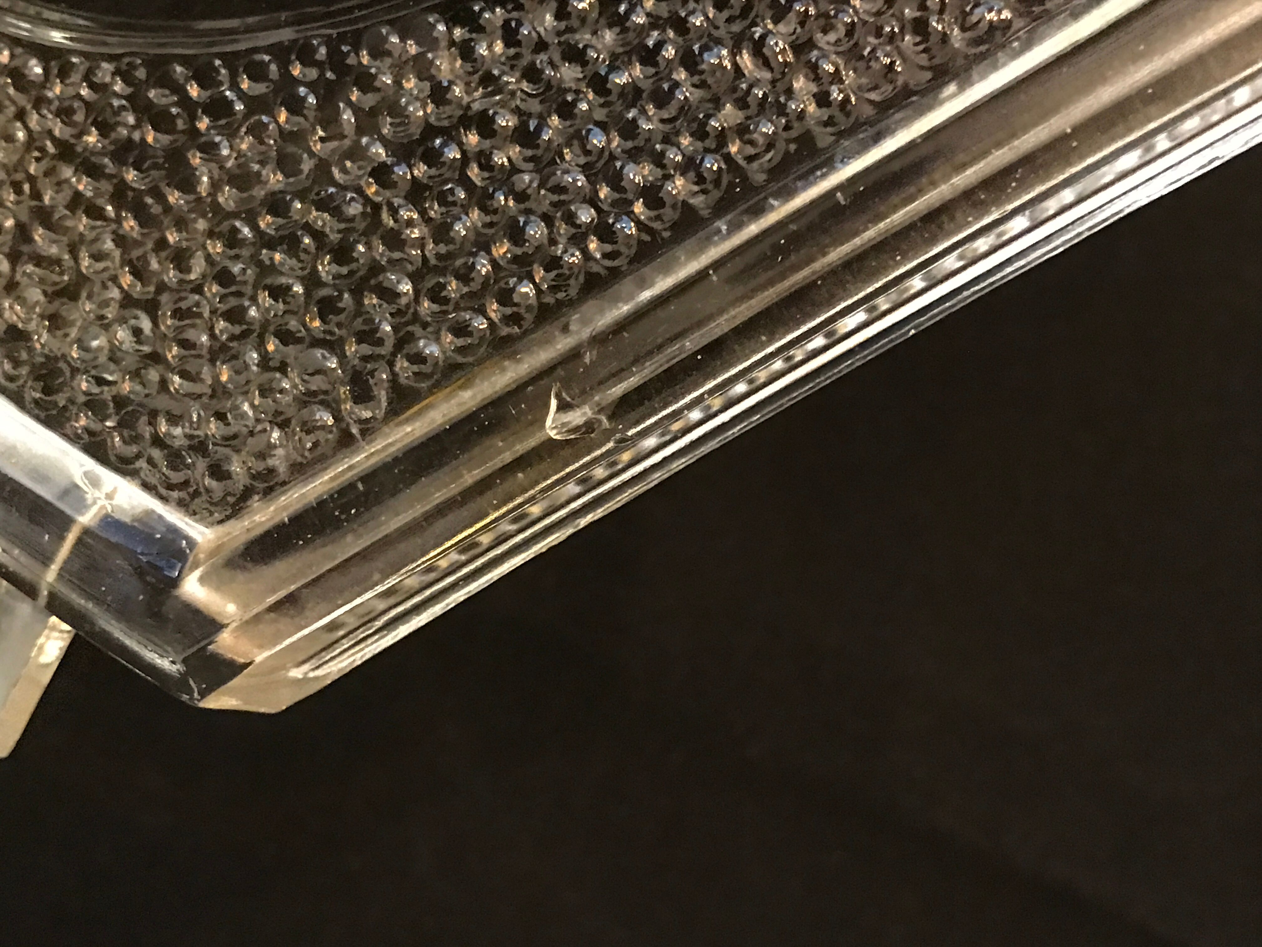 Hexagonal art deco glass top underplate