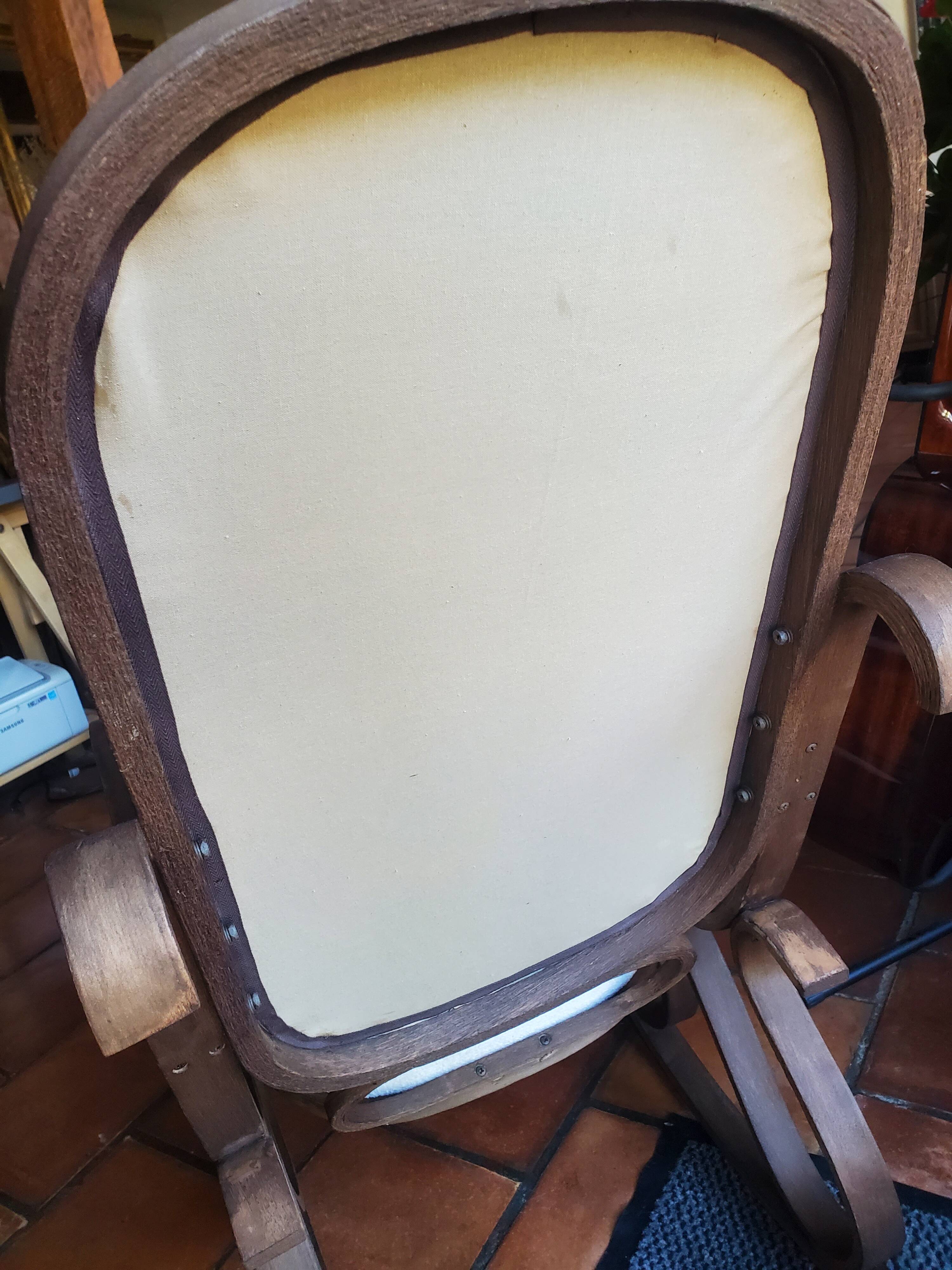White terry fabric rocking chair