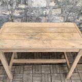 Art Deco farmhouse table in raw wood