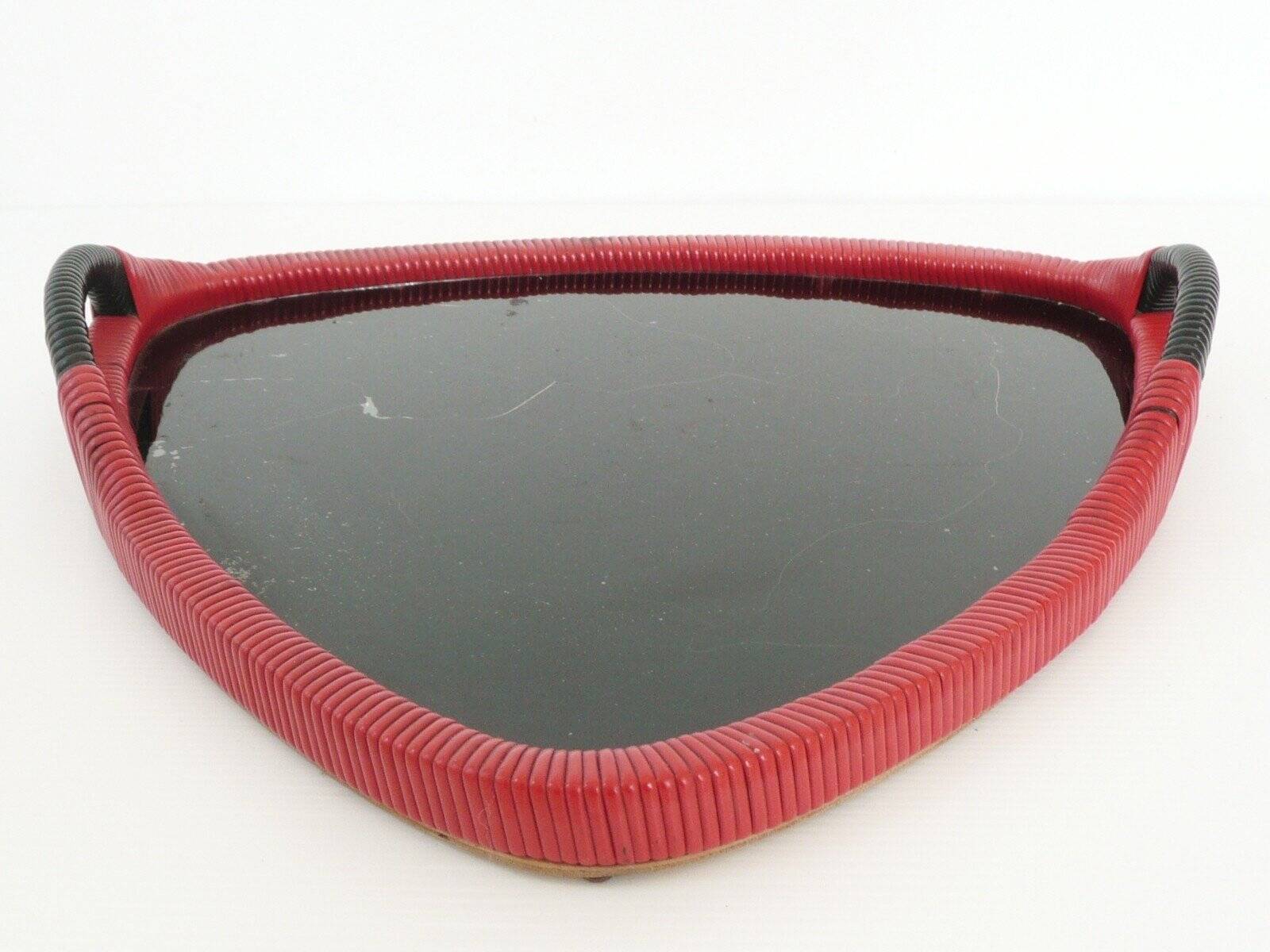 Red & Black Plateau Scoubidou Typical Vintage Design 1950s