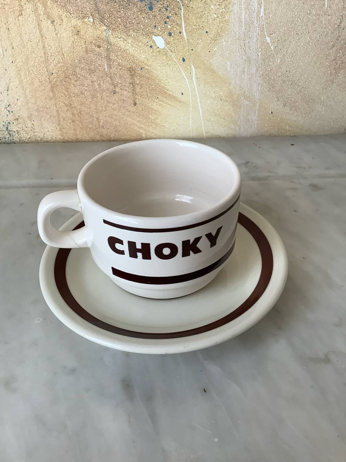 Lot de 7 sous tasses bistrot