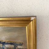 Huile 19e et cadre doré