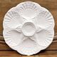 6 assiettes à huîtres blanche barbotine Sarreguemines