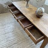 Farmhouse table pine multi-drawers