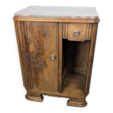 Art Deco bedside table in wood and marble