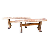 Set of 2 benches 1.18 m long
