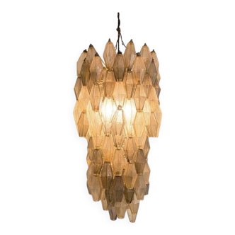 First Edition Murano Glass Poliedri Chandelier attributed to Carlo Scarpa for Venini, 1960s