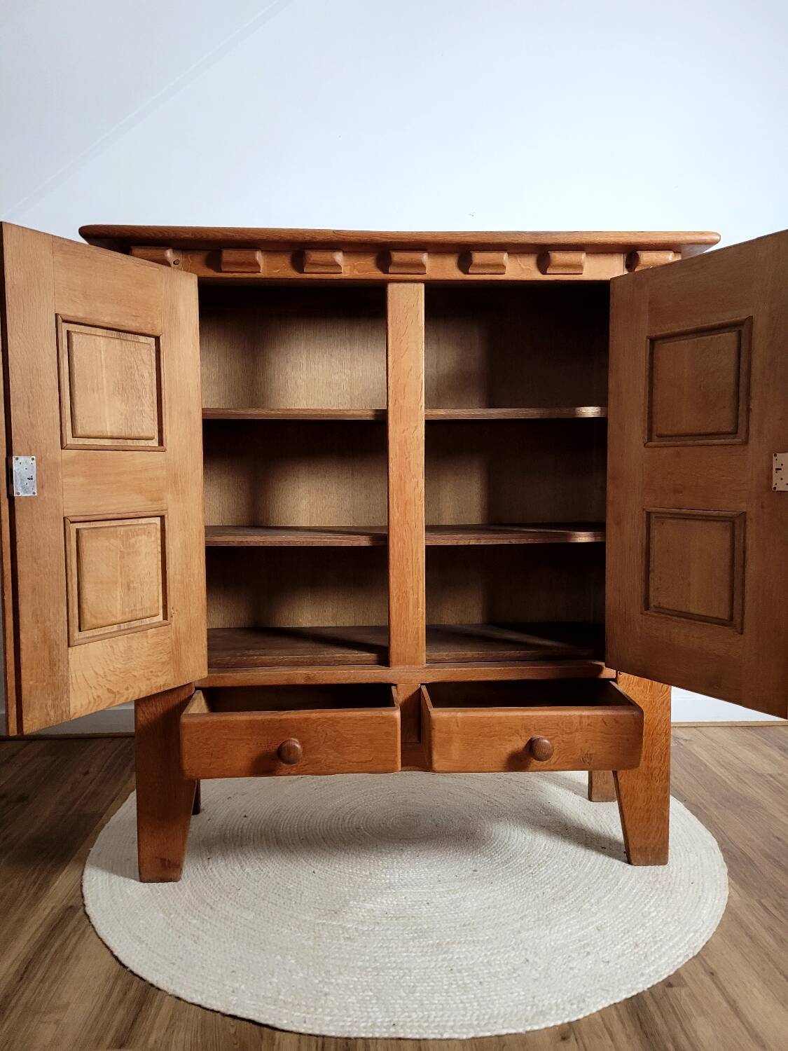 Vintage design solid oak sideboard