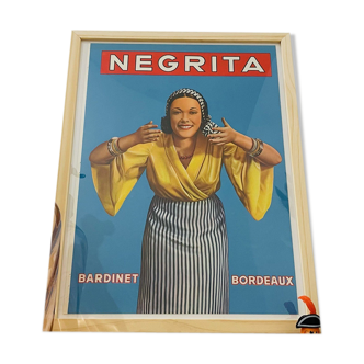 Illustrations negrita bordeaux advertising vintage of 1930 - 30x40cm