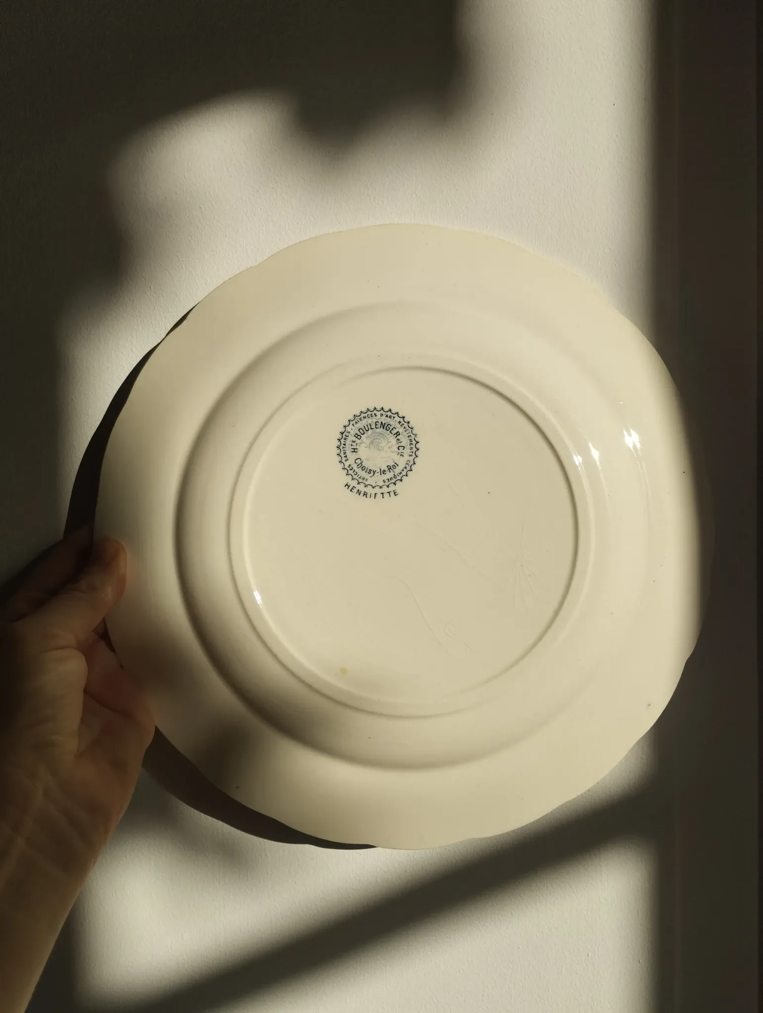 6 flat plates in earthenware from HB Choisy-le-Roi "Henriette"
