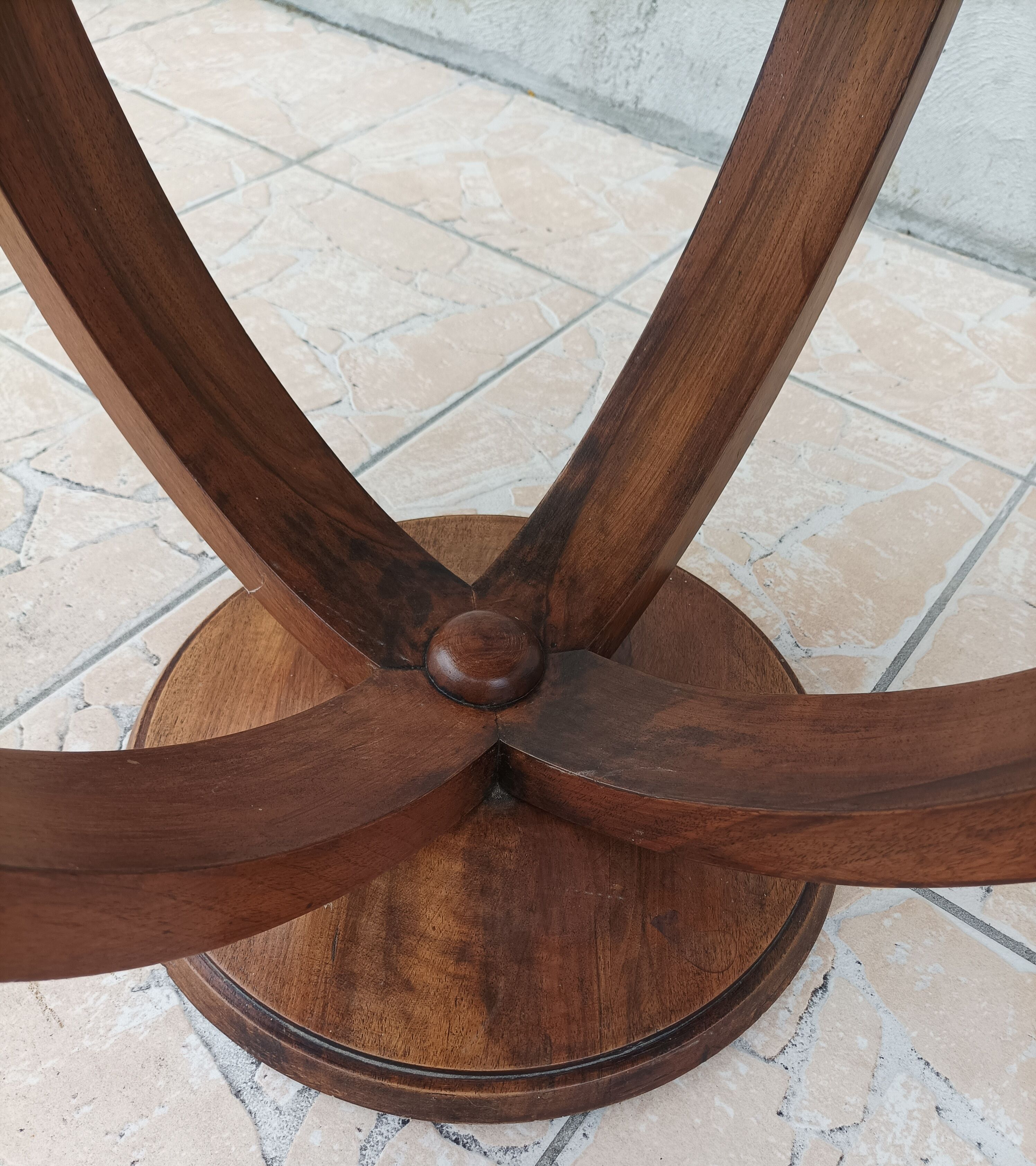 Art Deco pedestal table walnut side table