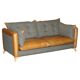 Leather Harris Tweed sofa made in England.